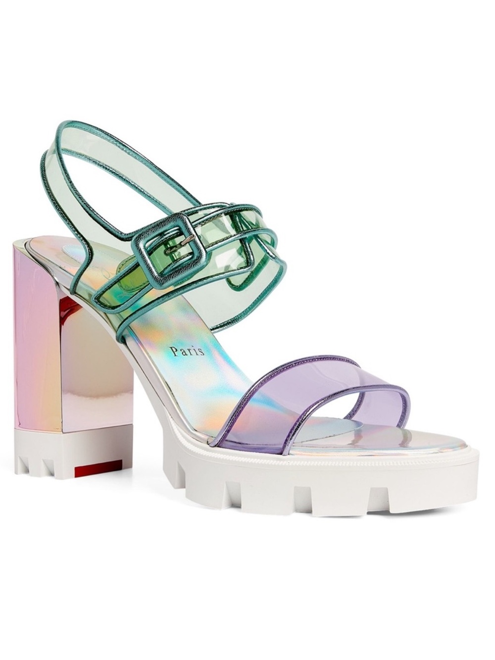 Christian Louboutin Duniss lug holographic iridescent pvc heels